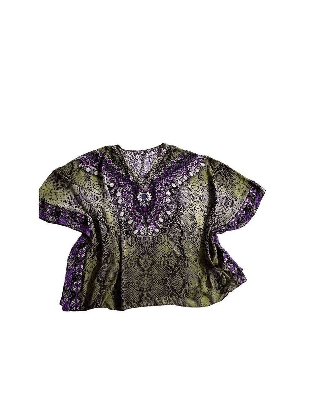 Wearable Art Floral tunic blouse Top 1x
